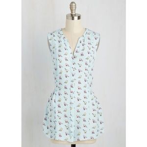 ModCloth Steadfast Sojourn Top in Birds 2x